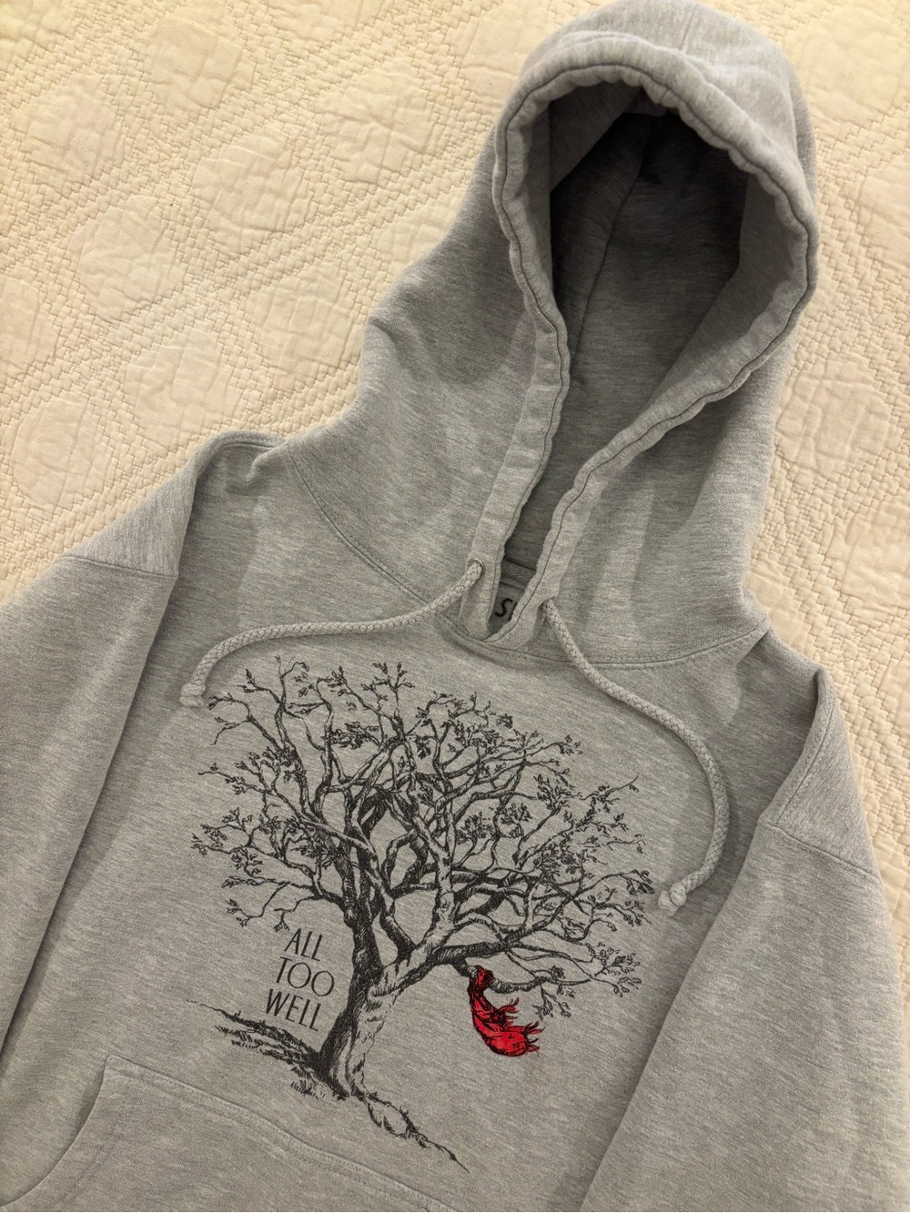 Taylor Swift All Too Well Hoodie Unisex Adult M Gray Fleece Lined Sweatshirt